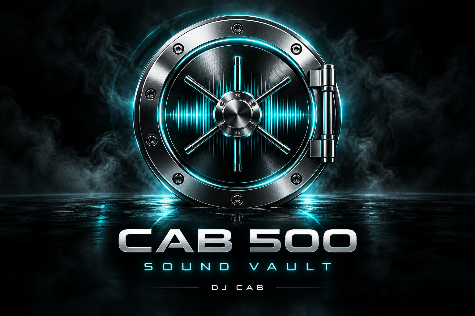 CAB 500 Sound Vault — chrome vault with a glowing cyan waveform